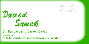 david samek business card