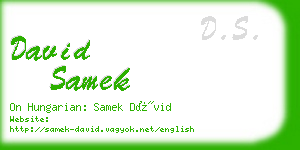 david samek business card